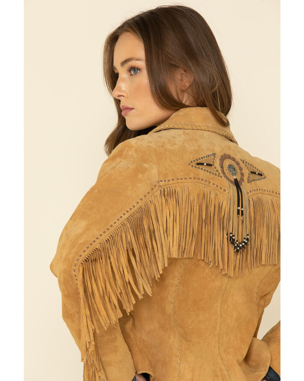 Scully Womens Suede Leather Fringe Jacket Plus L152-27-Plus 